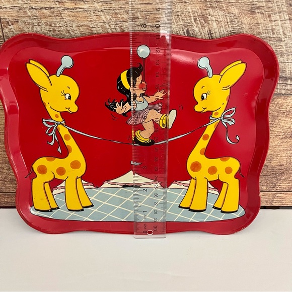 Vintage Red Child’s Snack Tray with Circus Design - Picture 9 of 9